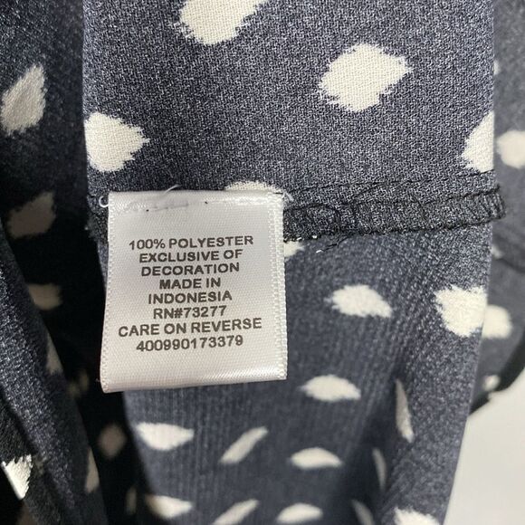 Elle Blurred Black and White Polka Dot Dress Size XL - Picture 7 of 8